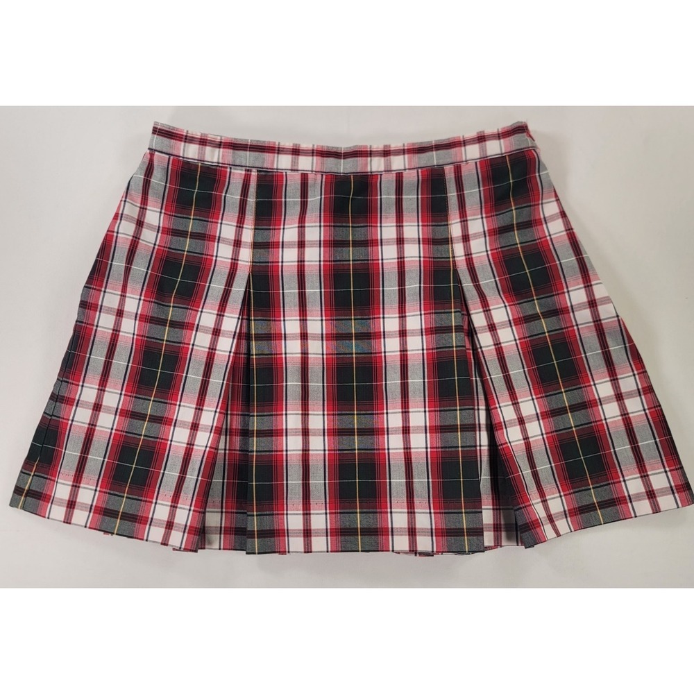 Becky Thatcher Elderwear Plaid Pleated Skirt Red School Uniform Size 16.5
